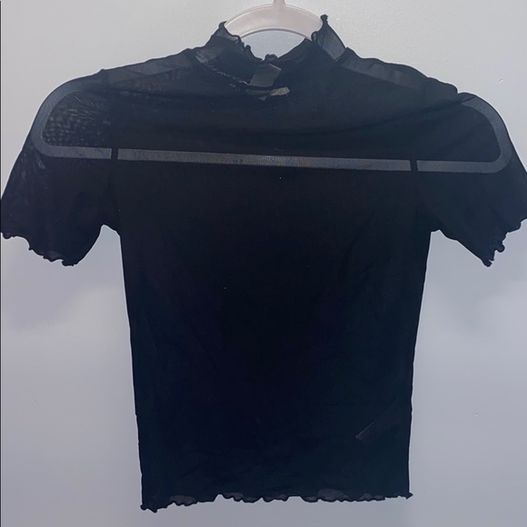 Sheer black ruffled shirt - Picture 1 of 2